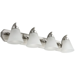 Sunlite 45058-SU - 4-Light Bath Vanity Fixture - Brushed Nickel - E26 Base