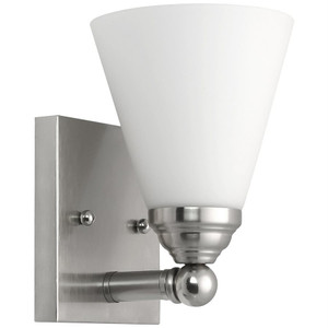 Sunlite 81316-SU - 1-Light Brushed Nickel Vanity Fixture - E26 Base - 60W Max 