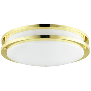 Sunlite 45576-SU - 14" 2-Light Surface Ceiling Fixture - Polished Brass - GU24 Base 