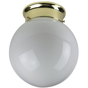 Sunlite 04475-SU - GLO8/PB Globe Ceiling Fixture - Polished Brass - 8 Inch