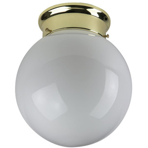 Sunlite 04475-SU - GLO8/PB Globe Ceiling Fixture - Polished Brass - 8 Inch 