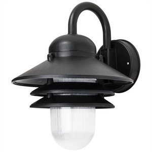 Sunlite 41370-SU - Nautical Outdoor Wall Fixture - Black - E26 Socket, 60W Max