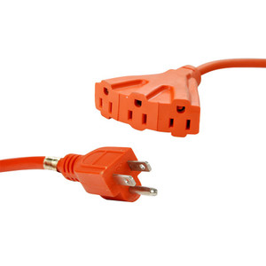 Sunlite 04180-SU - 25ft Heavy Duty 3-Outlet Extension Cord - 16/3 Orange