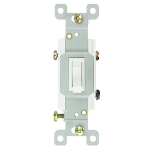 Sunlite 08110-SU - Grounded 3-Way Wall Switch - White - 15A 120V