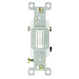 Sunlite 08110-SU - Grounded 3-Way Wall Switch - White - 15A 120V 