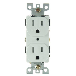 Sunlite 08157-SU - Tamper Resistant Duplex Receptacle - White - 15A 