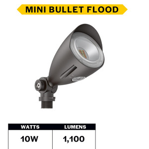 Halco 25590 - Mini Bullet Flood 10W - CCT Selectable - Wet Rated
