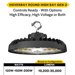 Halco 30438 - HoverBay Round High Bay - CCT Selectable - 120/150/200W, IP65