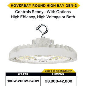 Halco 30439 - HoverBay Round High Bay - CCT Selectable - Wet Rated 180-240W