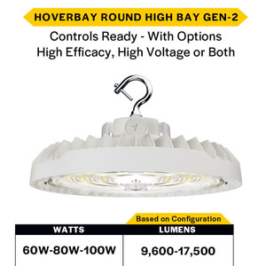 Halco 30441 - HoverBay Round High Bay - CCT Selectable - Lumen Selectable 