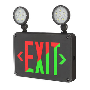 Halco 97125 - Wet-Location Exit/EM Combo - Red/Green Selectable - 90-min Backup