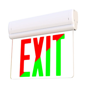 Halco 97137 - Edgelit Exit Sign - Red/Green Selectable - 90min Backup