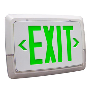 Halco 97141 - Low Profile Exit & Emergency Combo - Green - 90min EM Backup