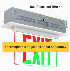 Halco 98009 - Edgelit Exit Recessed Mount Trim Kit - Ceiling/Wall Mount