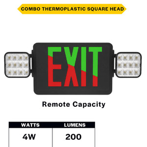 Halco 98024 - Combo Exit/EM Unit - Red/Green Selectable - 90-Min Backup