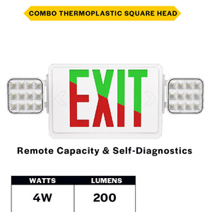 Halco 98027 - Combo Exit/EM Unit - Red/Green - 90-Min Backup