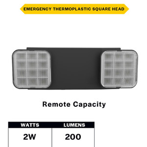 Halco 98044 - Emergency Square Head Unit - Black - 90-Min Backup 