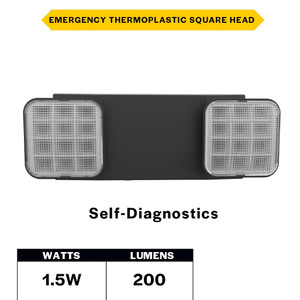 Halco 98046 - Emergency LED Square-Head Unit - Black - 90-Min Backup 