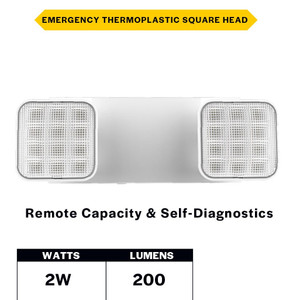 Halco 98047 - Emergency Unit Square Head - White Housing - 90-Min Battery Backup 
