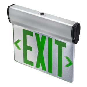 Topaz ESEL/DFS/RMR/B - Edgelit Exit Mirror - Red Double-Face - 90 Min Battery Backup 