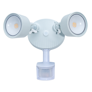Topaz SL/24W/40K/WH/MS - 24W Security 2-Head Flood Light - 4000K - Motion Sensor