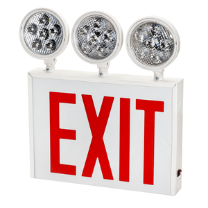 Topaz ESC/LED/RW-NYC - LED Emergency Exit/Light Combo - Red EXIT - 90-Min Battery Backup