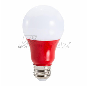 Topaz LA19/3/RED-46 - LED A19 Red Bulb - Red - 2.5W E26 Base 
