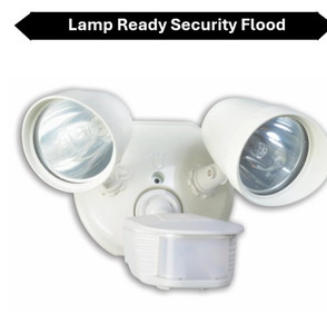 Topaz L6010WH - 2-Head Security Flood - Lamp-Ready - 180 deg Motion Sensor