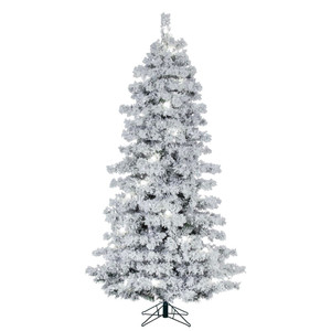 Vickerman A246268LED - 6.5 ft Flocked Alaskan Prelit Warm White LED Christmas Tree