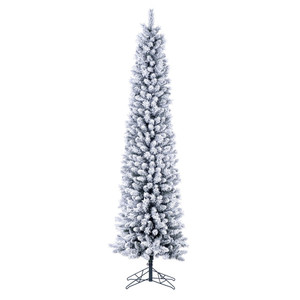 Vickerman G256360 - 6 ft Flocked Crest Pencil Unlit Christmas Tree 