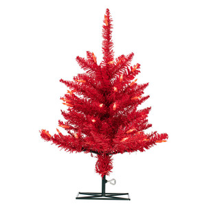 Vickerman K161321LED - 2 ft Red Fir Prelit Red LED Christmas Tree