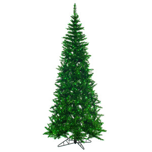 Vickerman K165646LED - 4.5 ft Green Tinsel Slim Fir Prelit Green LED Christmas Tree