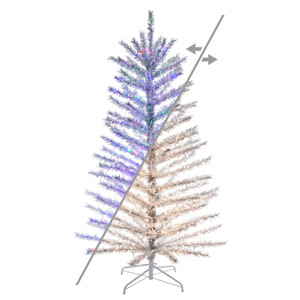 Vickerman K196373LEDCC - 7 ft Vintage Aluminum Prelit Color Changing LED Christmas Tree