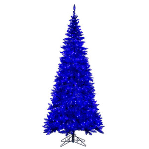 Vickerman K234346LED - 4.5 ft Blue Slim Fir Prelit Warm White LED Christmas Tree