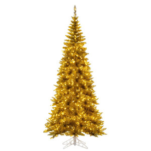 Vickerman K235356LED - 5.5 ft Gold Slim Fir Prelit Warm White LED Christmas Tree