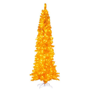 Vickerman K237081LED - 9 ft Flocked Yellow Prelit Yellow LED Christmas Tree