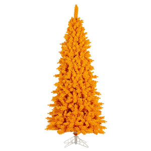 Vickerman K237120 - 2 ft Flocked Yellow Unlit Christmas Tree