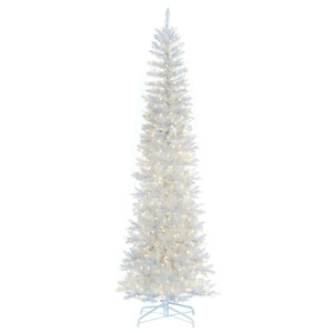 Vickerman K240166LED - 6.5 ft White Pencil Prelit Warm White LED Christmas Tree