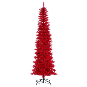 Vickerman K241265 - 6.5 ft Red Pencil Unlit Christmas Tree