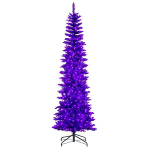 Vickerman K242986LED - 9.5 ft Purple Pencil Prelit Purple LED Christmas Tree