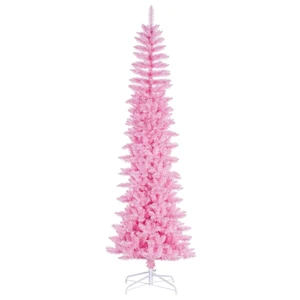Vickerman K243585 - 9.5 ft Pink Pencil Unlit Christmas Tree 