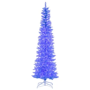 Vickerman K244081LED - 8.5 ft Sky Blue Pencil Prelit Sky Blue LED Christmas Tree 