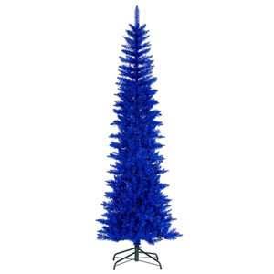 Vickerman K244265 - 6.5 ft Blue Pencil Unlit Christmas Tree