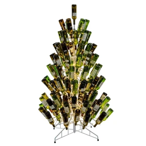 Vickerman K251266LED - 6.5 ft White Wine Bottle Tree Prelit Warm White LED Christmas Tree 