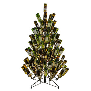 Vickerman K251466LED - 6.5 ft Black Wine Bottle Tree Prelit Warm White LED Christmas Tree