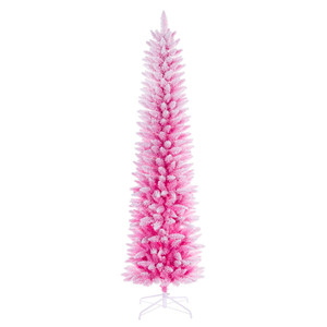 Vickerman K255065 - 6.5 ft Flocked Pink Fir Unlit Christmas Tree