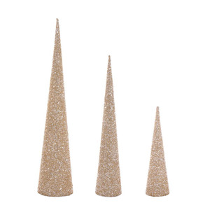 Vickerman RIC230608 - 15"/24"/30" Gold Cone Tree Set of 3