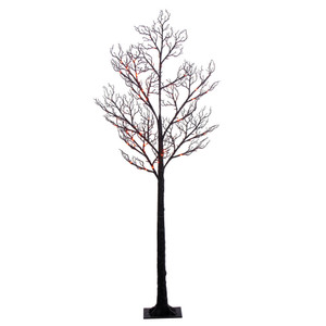 Vickerman X231061LED - 6 ft Twig Tree Prelit Purple Orange LED Christmas Tree