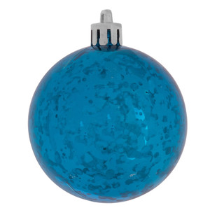 Vickerman M166312D - 4 inch Turquoise Shiny Mercury Ball Christmas Ornament - 6 Pack 