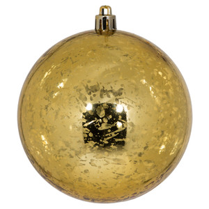Vickerman M166337D - 4 inch Honey Gold Shiny Mercury Ball Christmas Ornament - 6 Pack